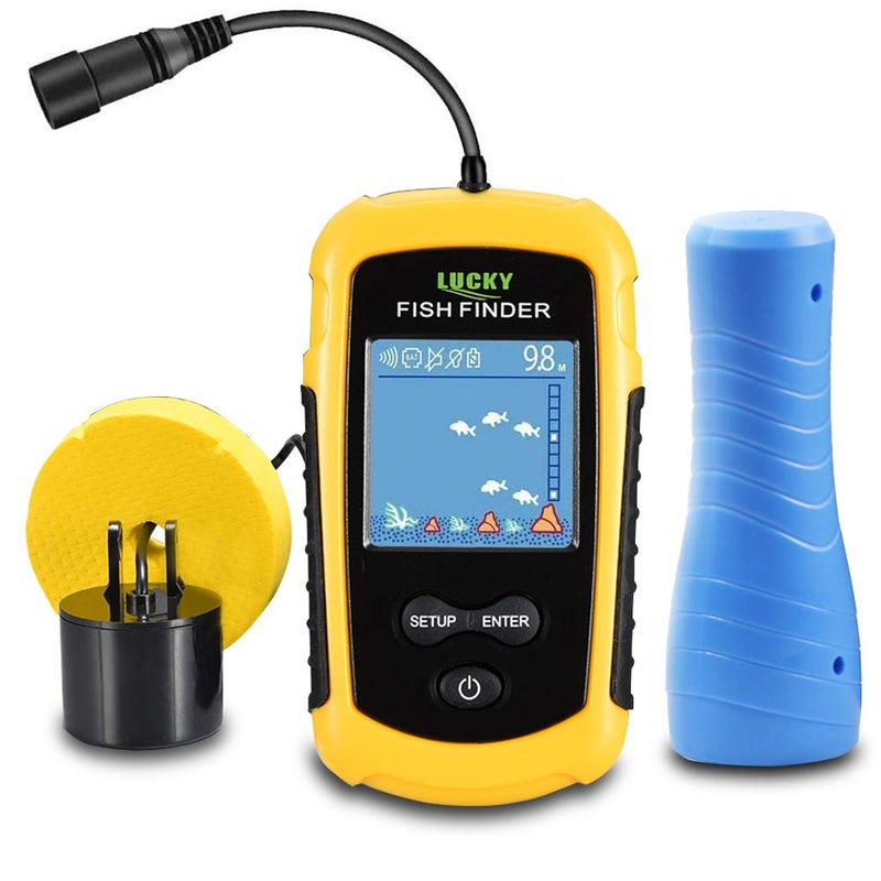 LUCKYLAKER Ice Portable Fishing Fish Finder Wired Handheld Fishing Finders Kayak Sonar Sensor Fish Finder Transducer Depth Finder LCD Monitor for Boat Canoe - Image 1